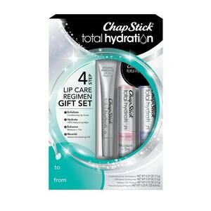 ChapStick Total Hydration Lip Kit Gift Set, Lip Moisturizer Scrub Balm 4 Count